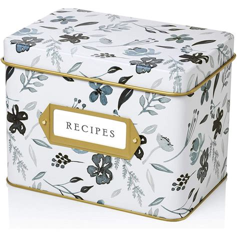 3x5 metal recipe box|recipe box for 3x5 cards.